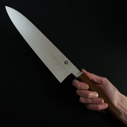 Isa Smedjan X Myojin Gyuto 245mm Spicy White, Western Myall & Stainless Steel – handle detail