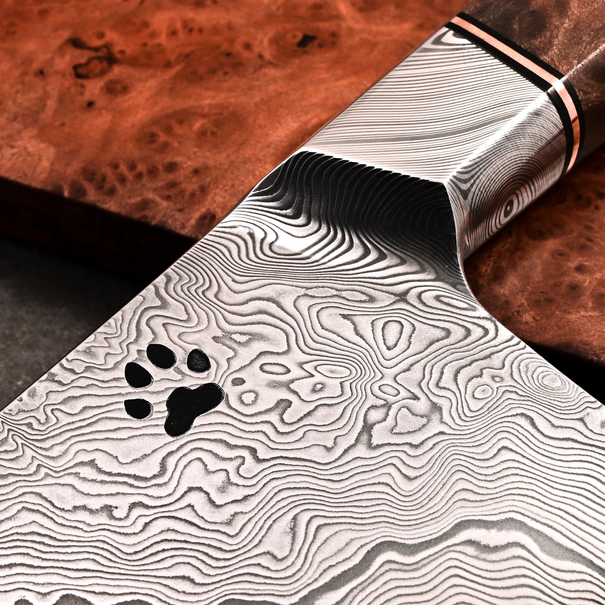 Isasmedjan X Naohito Myojin Gyuto 235mm Integral Damasteel – side profile
