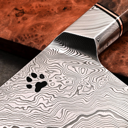 Isasmedjan X Naohito Myojin Gyuto 235mm Integral Damasteel – side profile
