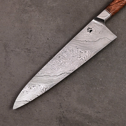 Isasmedjan X Naohito Myojin Gyuto 235mm Integral Damasteel – handle detail