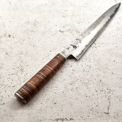Isasmedjan Sujihiki 270mm Wrought Iron Clad - Birch Bark Handle - Handle