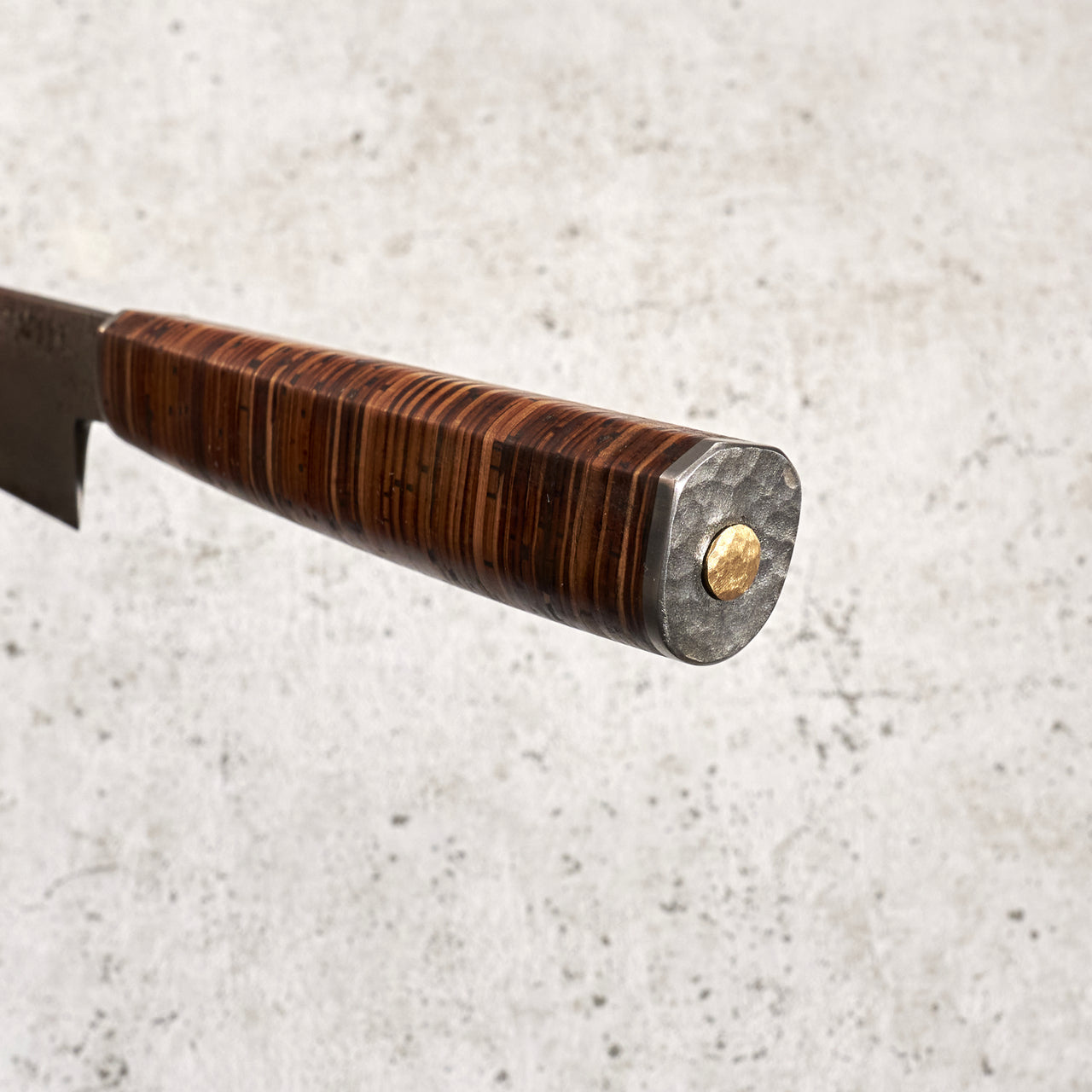 Isasmedjan Sujihiki 270mm Wrought Iron Clad - Birch Bark Handle - Handle