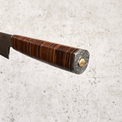 Isasmedjan Sujihiki 270mm Wrought Iron Clad - Birch Bark Handle - Handle