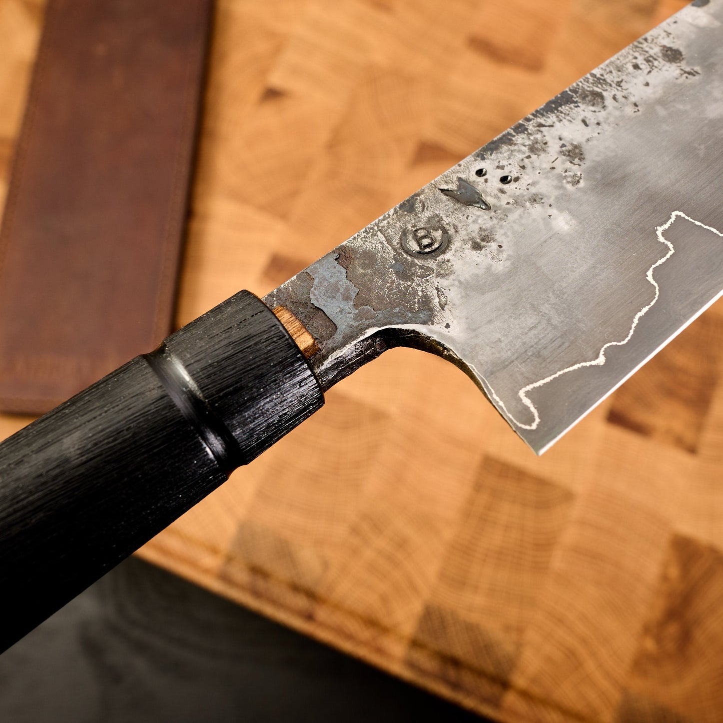 K-Tip Gyuto 230mm GoMai Aogami Super Core – side profile