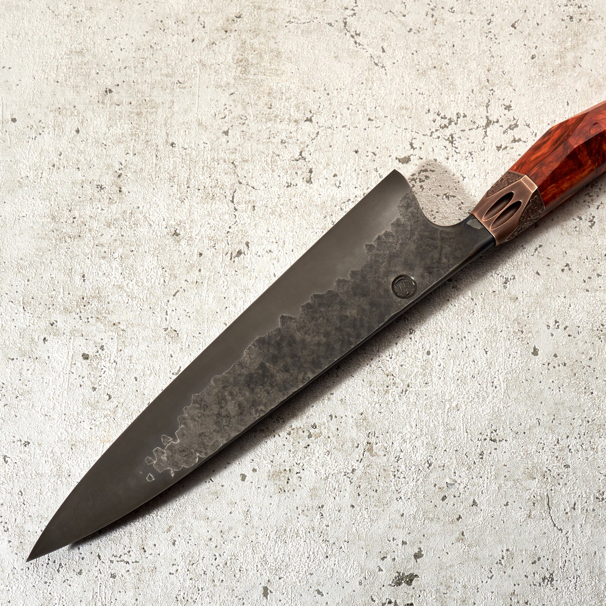 Kamon Knives X Dark Sigil Workshop Gyuto 230mm (Auction 29/04/2022) – blade close-up