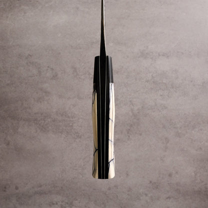 Kamon X Huber Gyuto 260mm Denty Blackout Full Tang – detail view