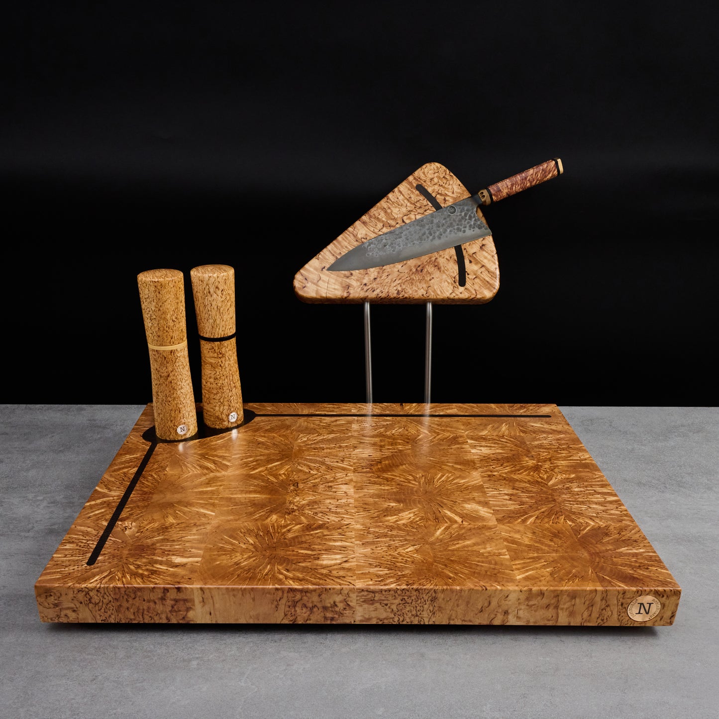 Kamon X JustNoble Karelian Curly Birch Mise-En-Place Set