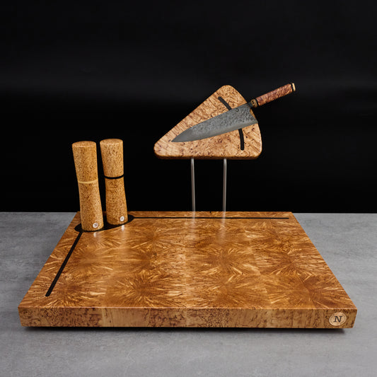 Kamon X JustNoble Karelian Curly Birch Mise-En-Place Set