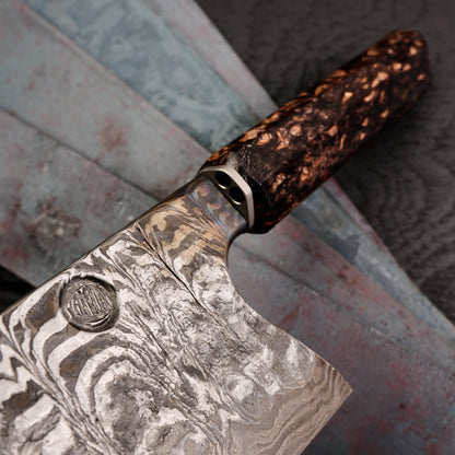 Kamon X Wild Deep Etched High Contrast Denty Gyuto 275mm – side profile