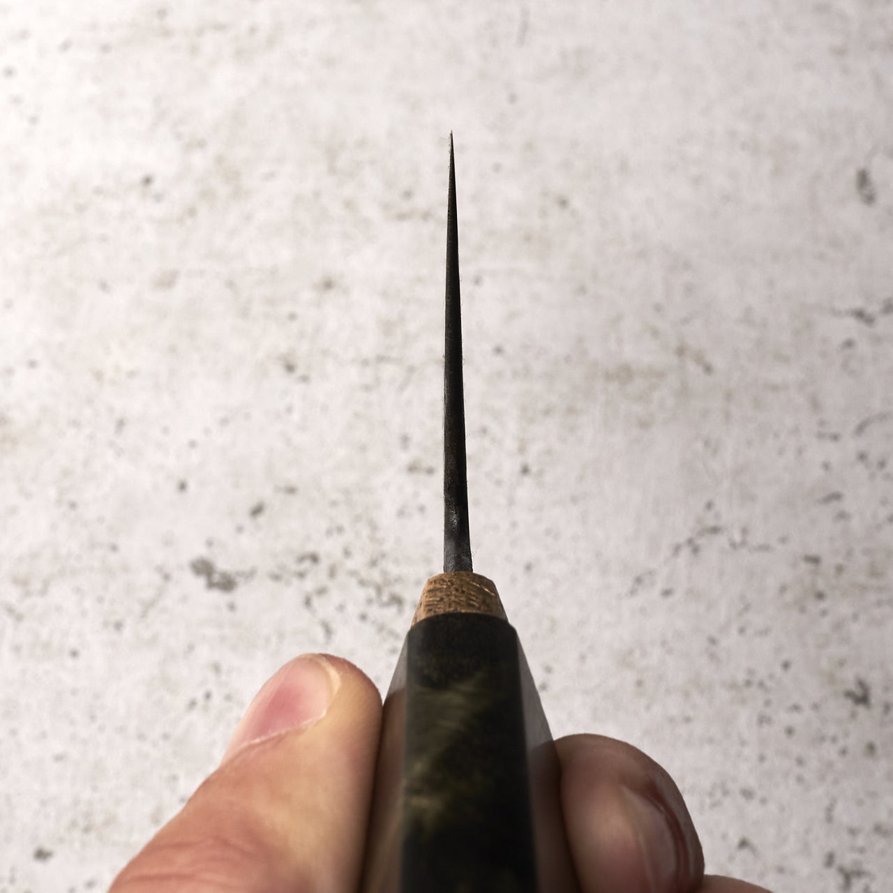 Karol Karyś Gyuto 220mm 125sc Honyaki Linear Texture Hamon - Choil