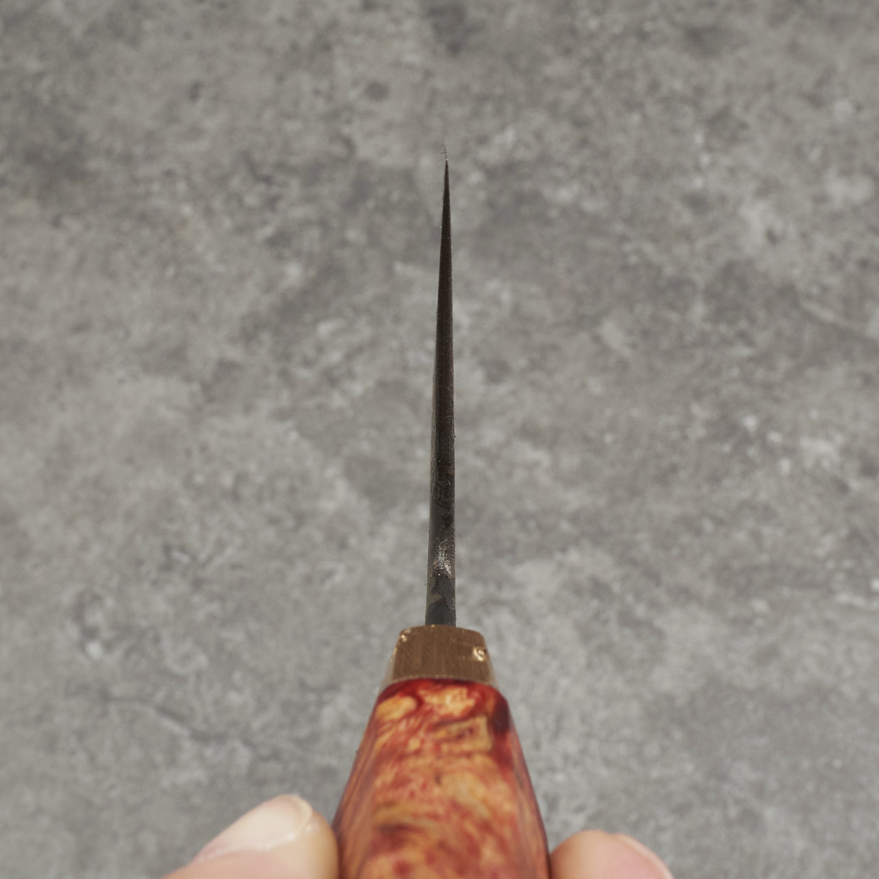 Karol Karyś Gyuto 240mm 125sc Honyaki Pitted Texture Hamon - Choil