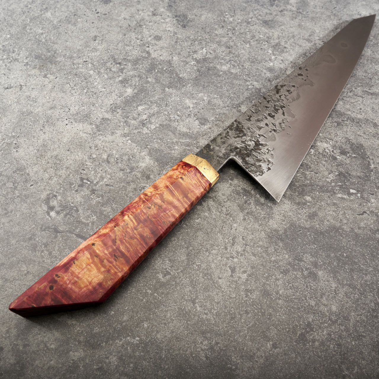 Karol Karyś Gyuto 240mm 125sc Honyaki Pitted Texture Hamon - Handle