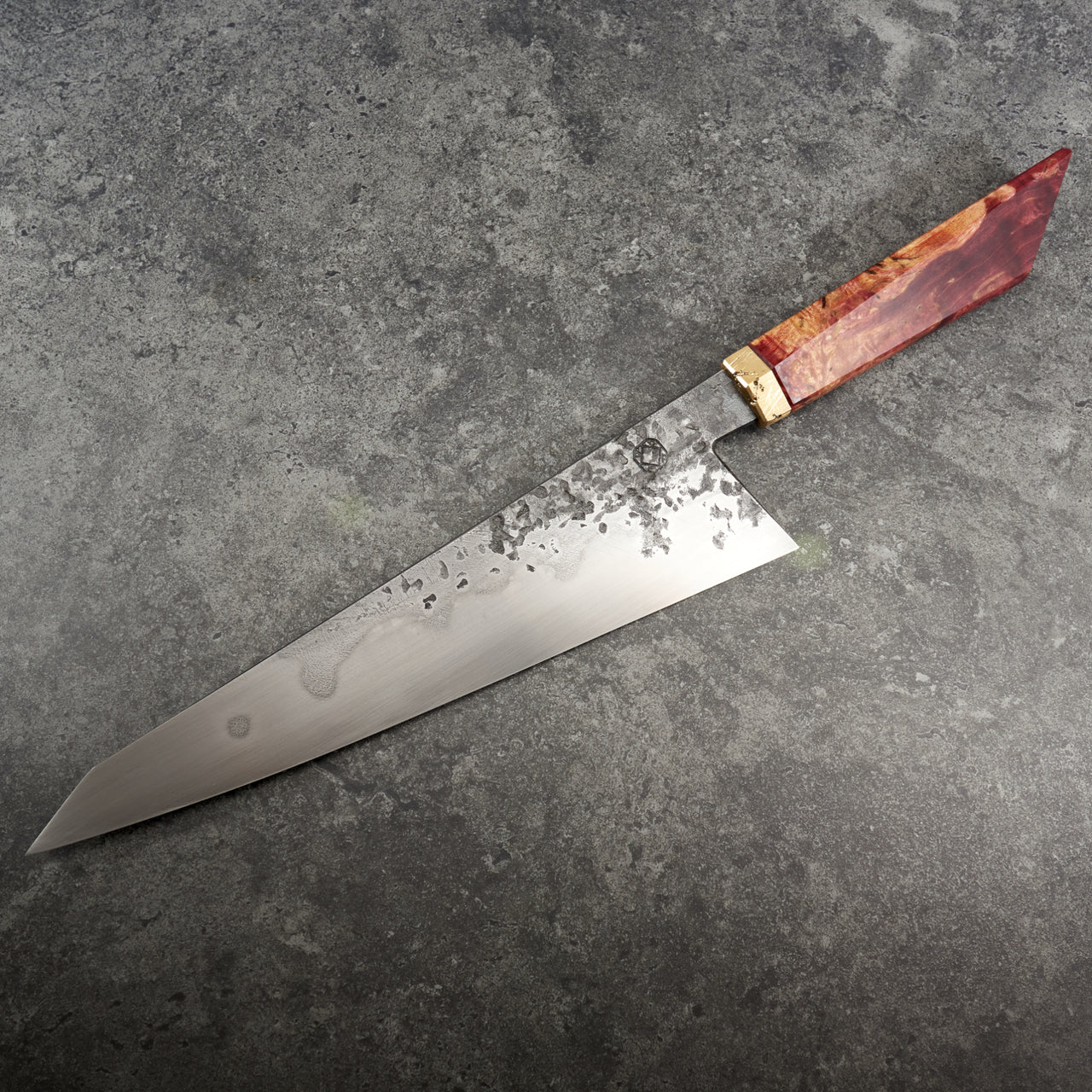 Karol Karyś Gyuto 240mm 125sc Honyaki Pitted Texture Hamon - Profile