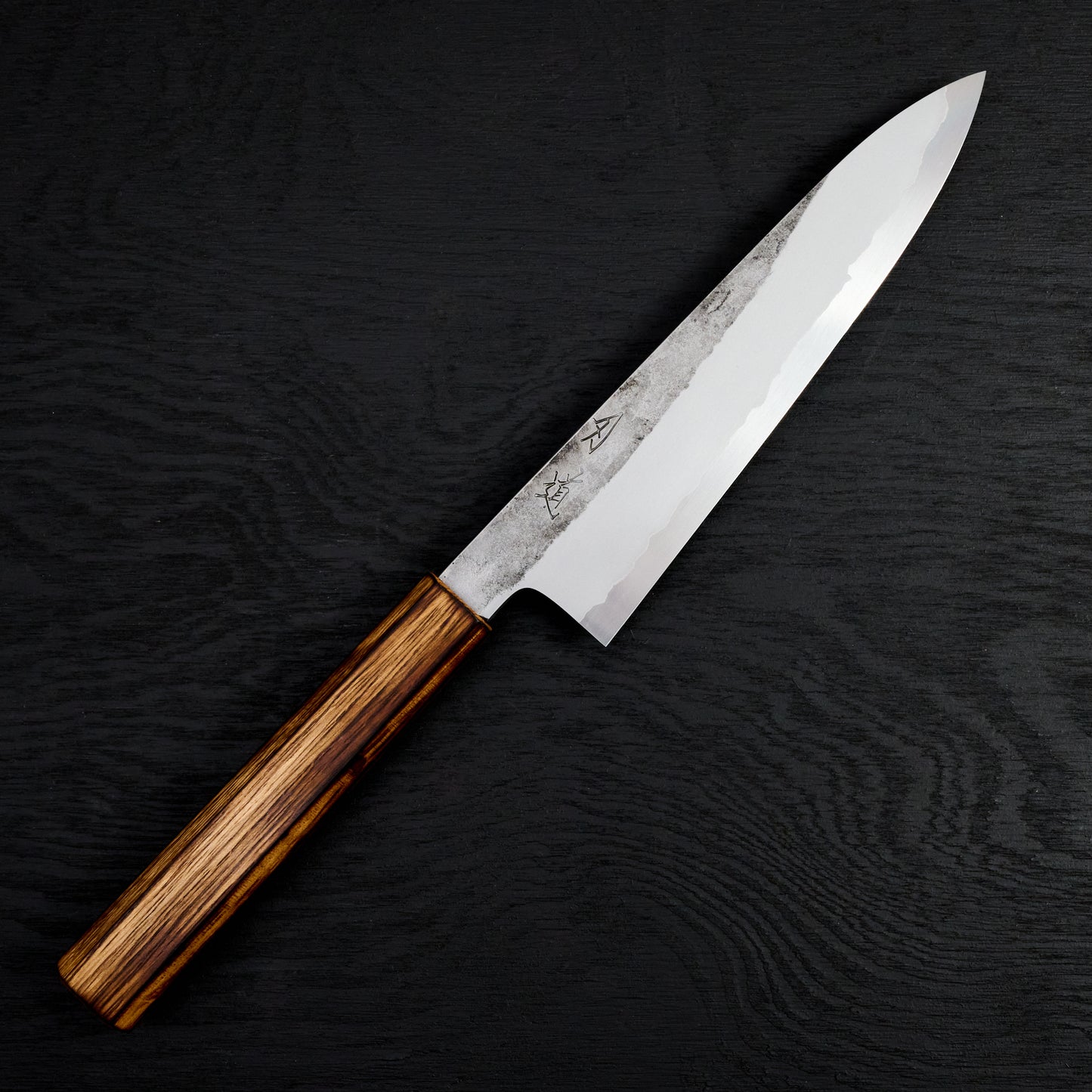Gyuto 210mm Kirisame Series Shirogami #1 Stainless Clad Scorched Oak