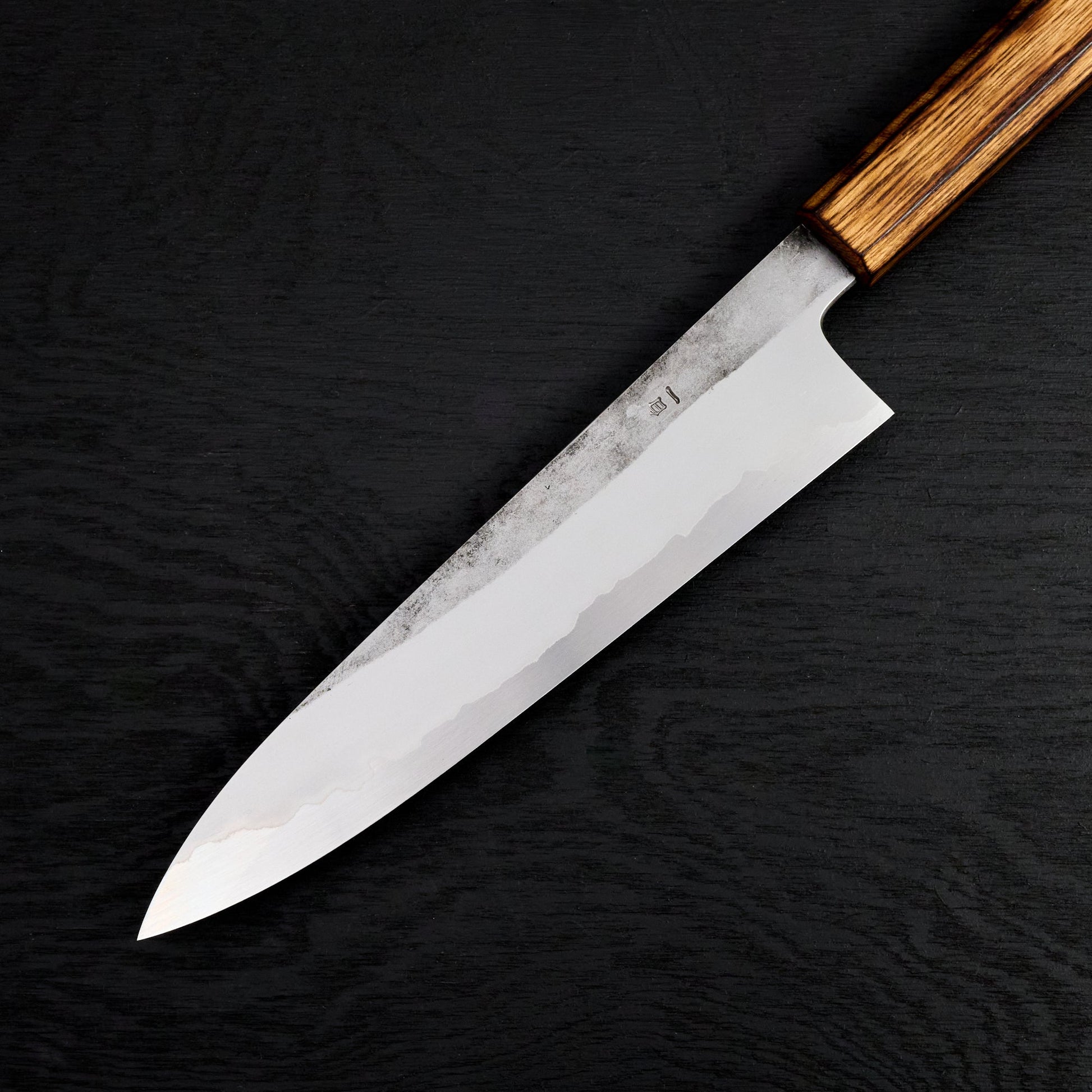 Gyuto 210mm Kirisame Series Shirogami #1 Stainless Clad Scorched Oak – view 7