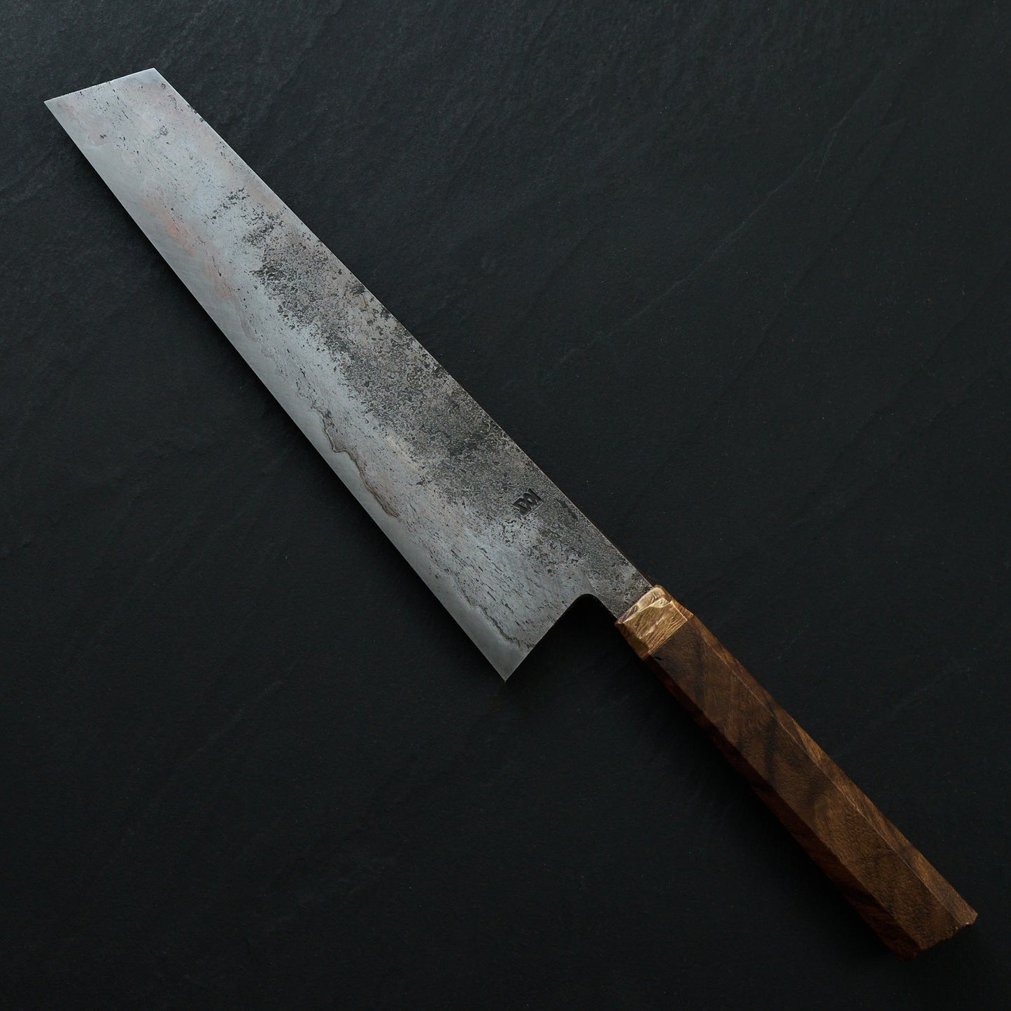 Kiritsuke 250mm SanMai Wrought Iron, Apex Ultra, Mokume & Blasted Walnut Handle