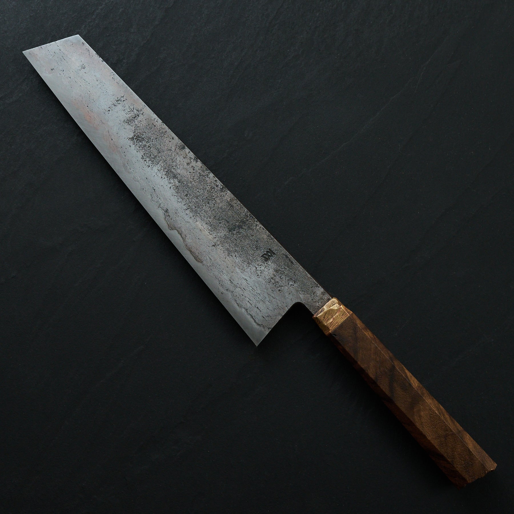 Kiritsuke 250mm SanMai Wrought Iron, Apex Ultra, Mokume & Blasted Walnut Handle