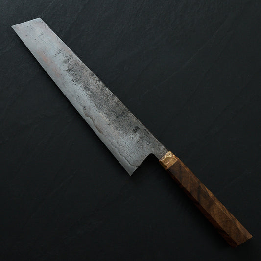 Kiritsuke 250mm SanMai Wrought Iron, Apex Ultra, Mokume & Blasted Walnut Handle