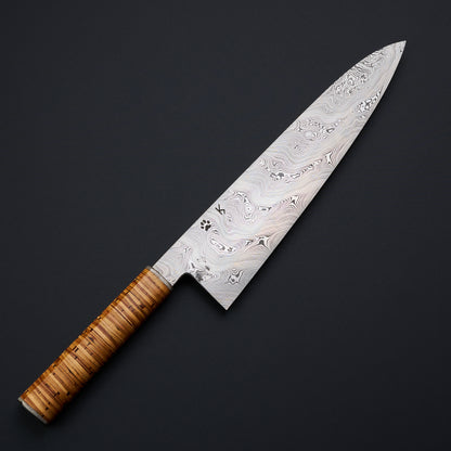 Reverse side of the Johnsson × Krichbaum Björkmans Twist gyuto with maker’s mark