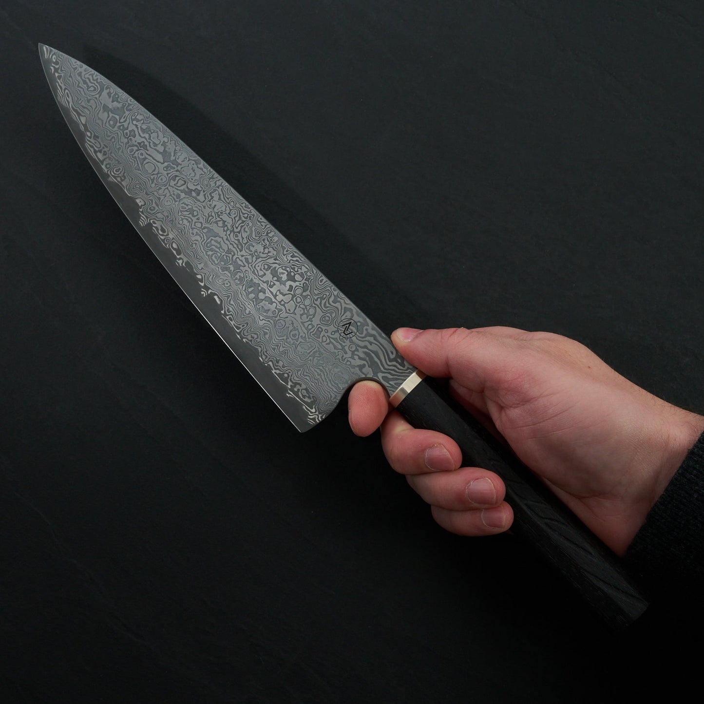 Gyuto 230mm Damasteel Clad Apex Ultra GoMai By Tobias Hangler & Erik Gulikson – side profile