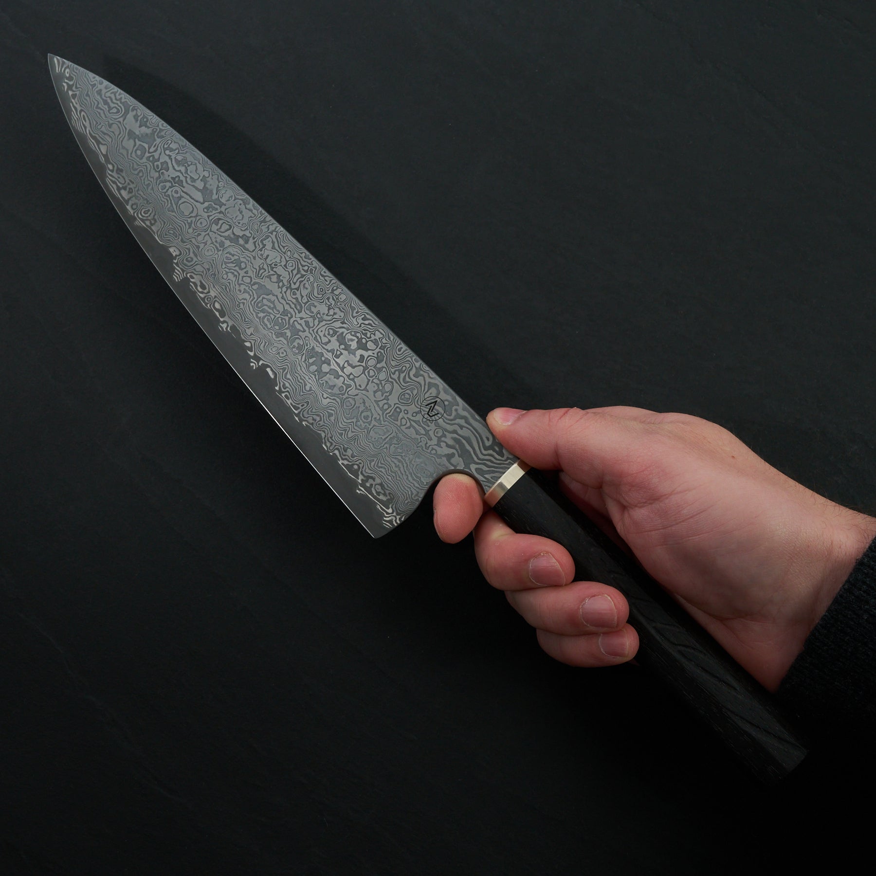 Gyuto 230mm Damasteel Clad Apex Ultra GoMai By Tobias Hangler & Erik Gulikson – side profile