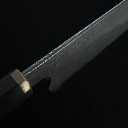 Gyuto 230mm Damasteel Clad Apex Ultra GoMai By Tobias Hangler & Erik Gulikson – blade close-up