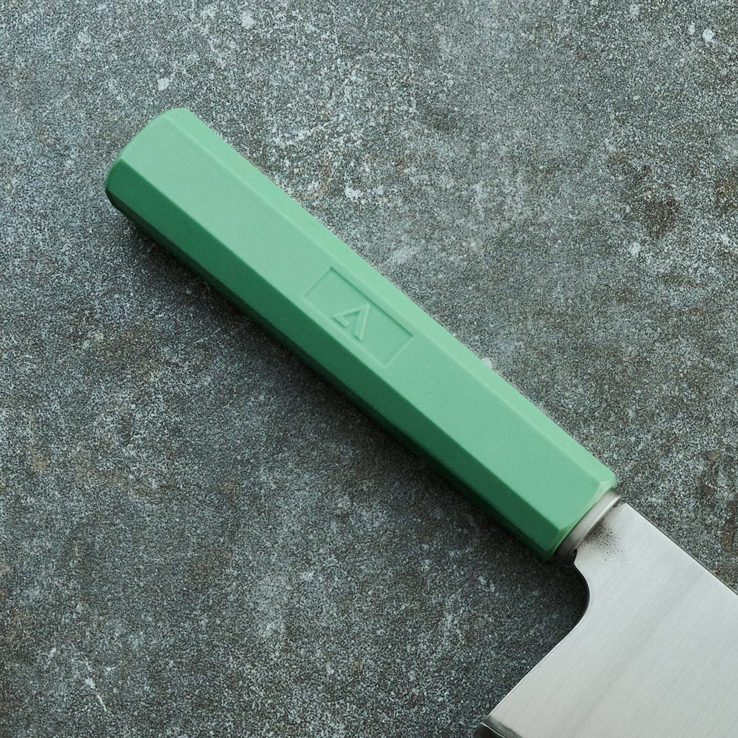 Gyuto 240mm MK.2 Stainless Clad 'Machine Green' – handle detail