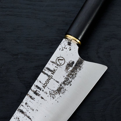 Adonis Mk.1 Gyuto 230mm 1.2442 Mono Laos Ebony handle – side profile