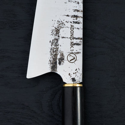 Adonis Mk.1 Gyuto 230mm 1.2442 Mono Laos Ebony handle – handle detail