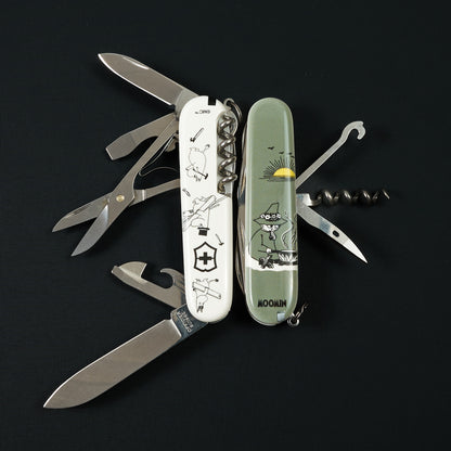 Moomin x Victorinox Climber – Complete Limited Edition Set (All Three Designs) – detail view