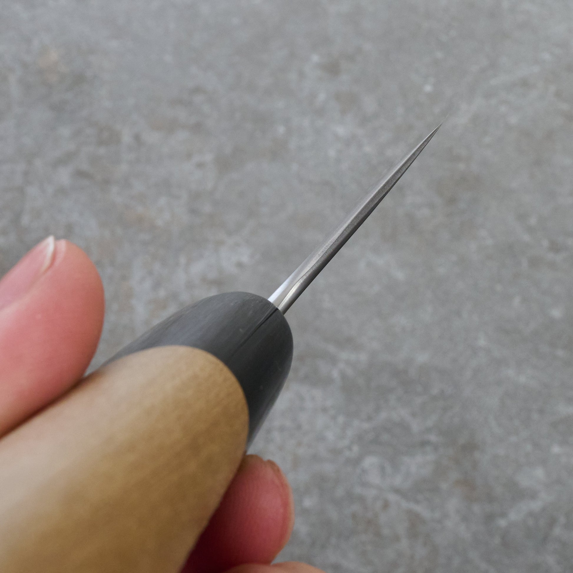 Nakiri 160mm Kitaeji Damascus Clad Carbon Steel – side profile