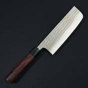 Nakiri 165mm Blue #2 Stainless Clad Tsuchime Rosewood