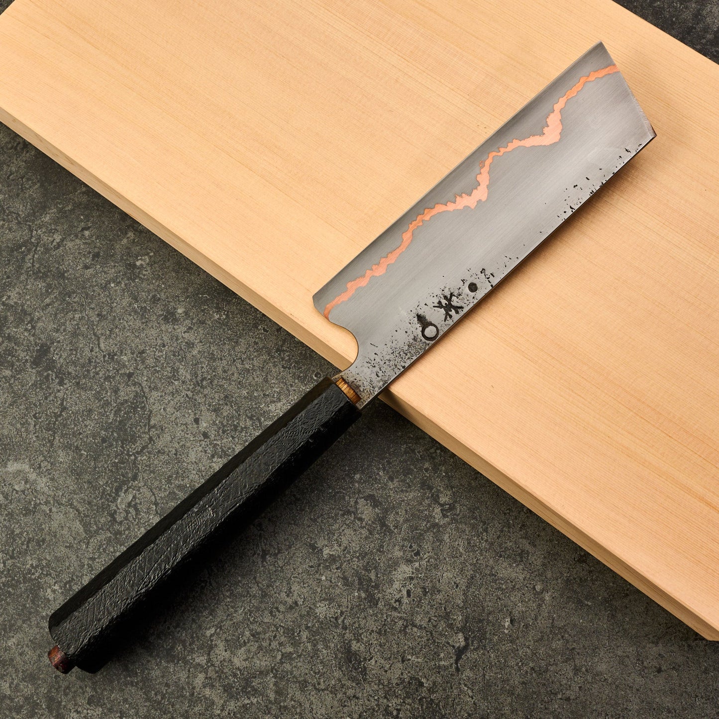 Nakiri 170mm Cru-Core GoMai (0.95C) Copper & 15N20 Cladding – view 8