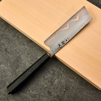 Nakiri 170mm Cru-Core GoMai (0.95C) Copper & 15N20 Cladding – view 8