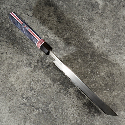 Nakiri 175mm Vtoku2 Stainless Clad Cottonwood Frame Handle – handle detail