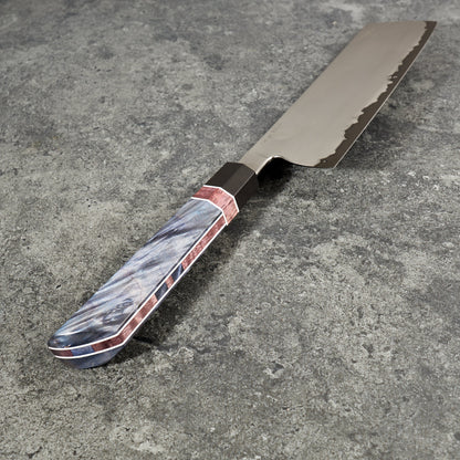 Nakiri 175mm Vtoku2 Stainless Clad Cottonwood Frame Handle – detail view