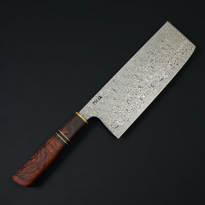 Nakiri 180mm Damasteel Desert Ironwood & Brass