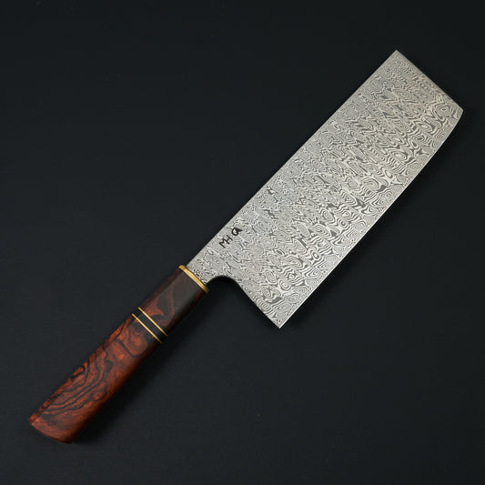 Nakiri 180mm Damasteel Desert Ironwood & Brass