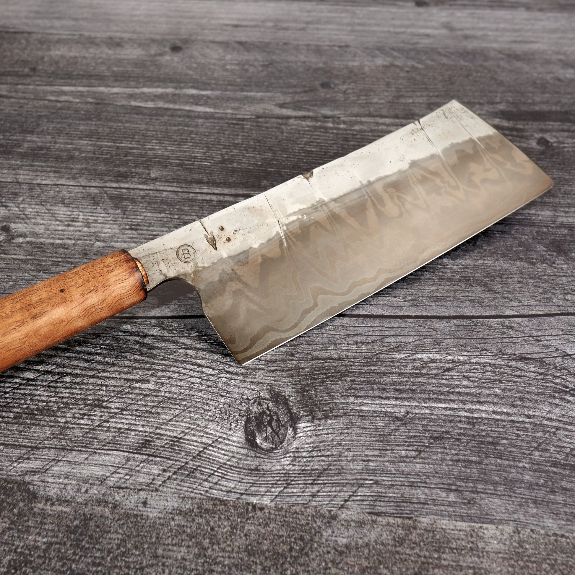 Nakiri 185mm x 62mm AS/A2 Super Dammy with Spotted Gum Grip – side profile