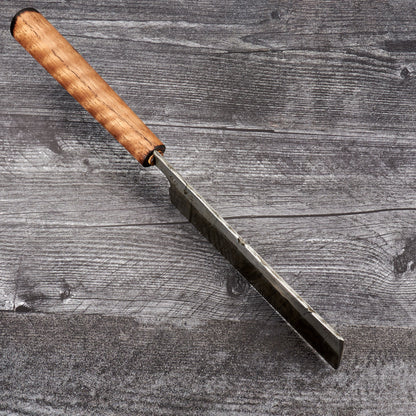 Nakiri 185mm x 62mm AS/A2 Super Dammy with Spotted Gum Grip – blade close-up