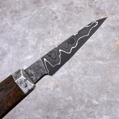Huber X Karyś Parer 75mm GoMai Damascus, Nickel & Apex Ultra – side profile