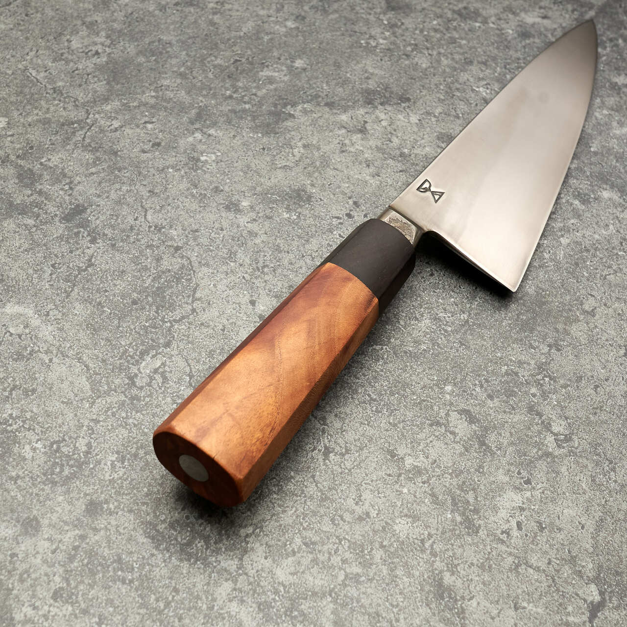 Radiona Breg Gyuto 225mm 1.2562 Honyaki African Blackwood and Almond Handle - Handle