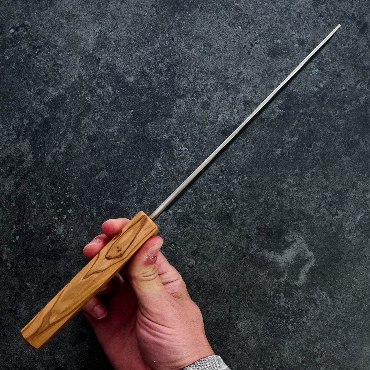 SKD Nakiri 165mm with Mono Olive Wood Handle – side profile