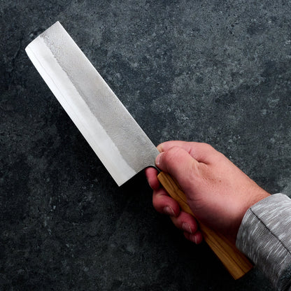 SKD Nakiri 165mm with Mono Olive Wood Handle – detail view