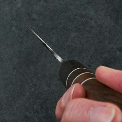 Santoku 180mm 100 Layer Damascus Turkish Walnut – side profile