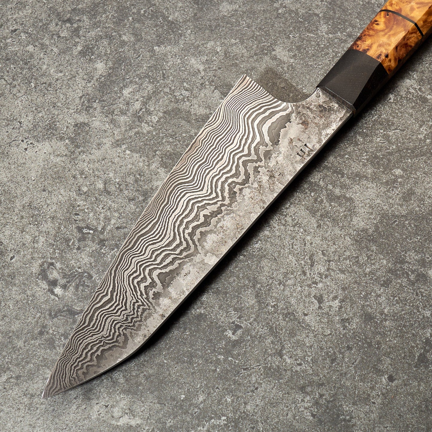 Santoku 180mm Damascus 'Fire & Sonic Waves' – view 8
