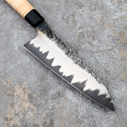Santoku 180mm Stainless Clad GoMai 1.2419 Curly Maple & Bog Oak
