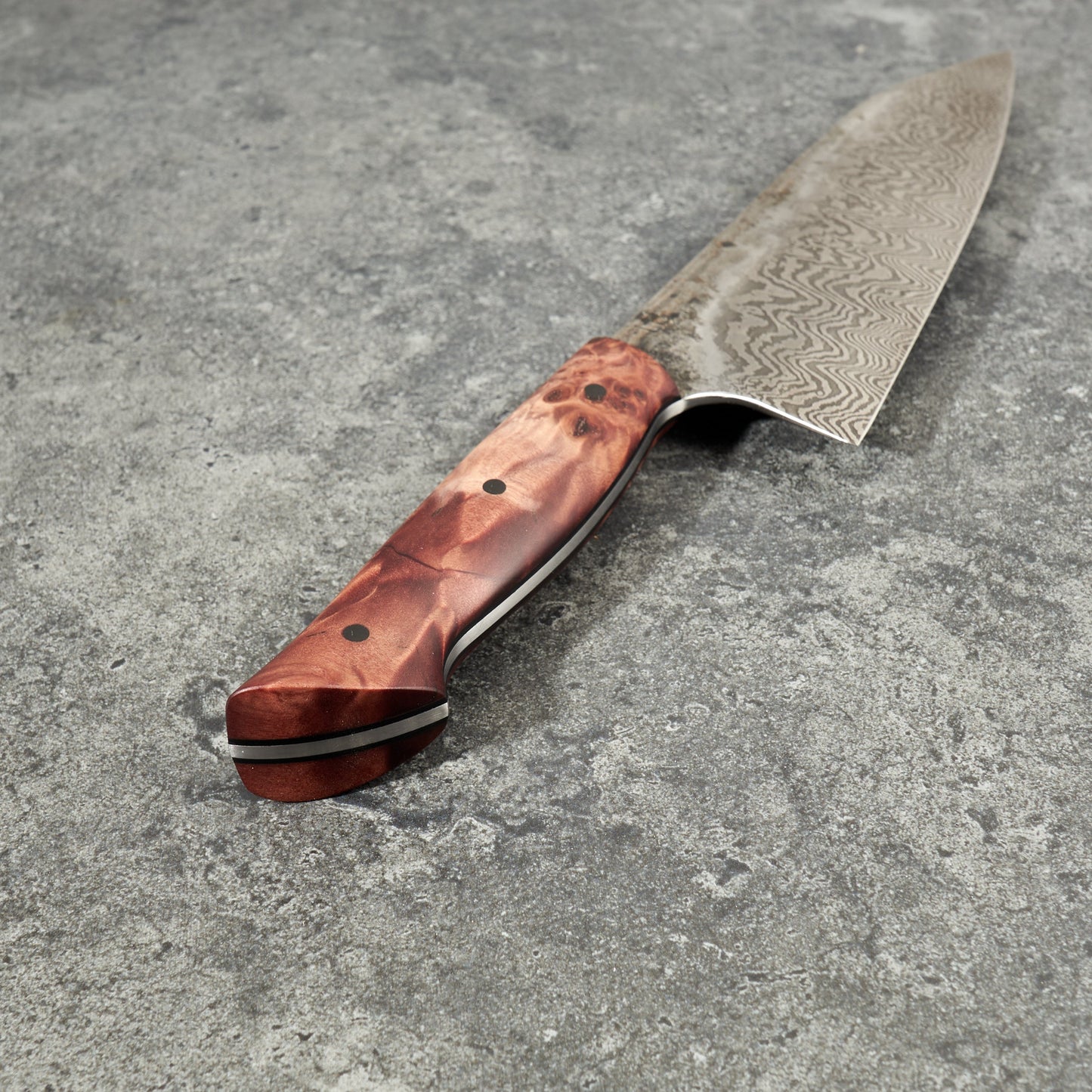Santoku 190mm 60 layer Damascus Full Tang – side profile