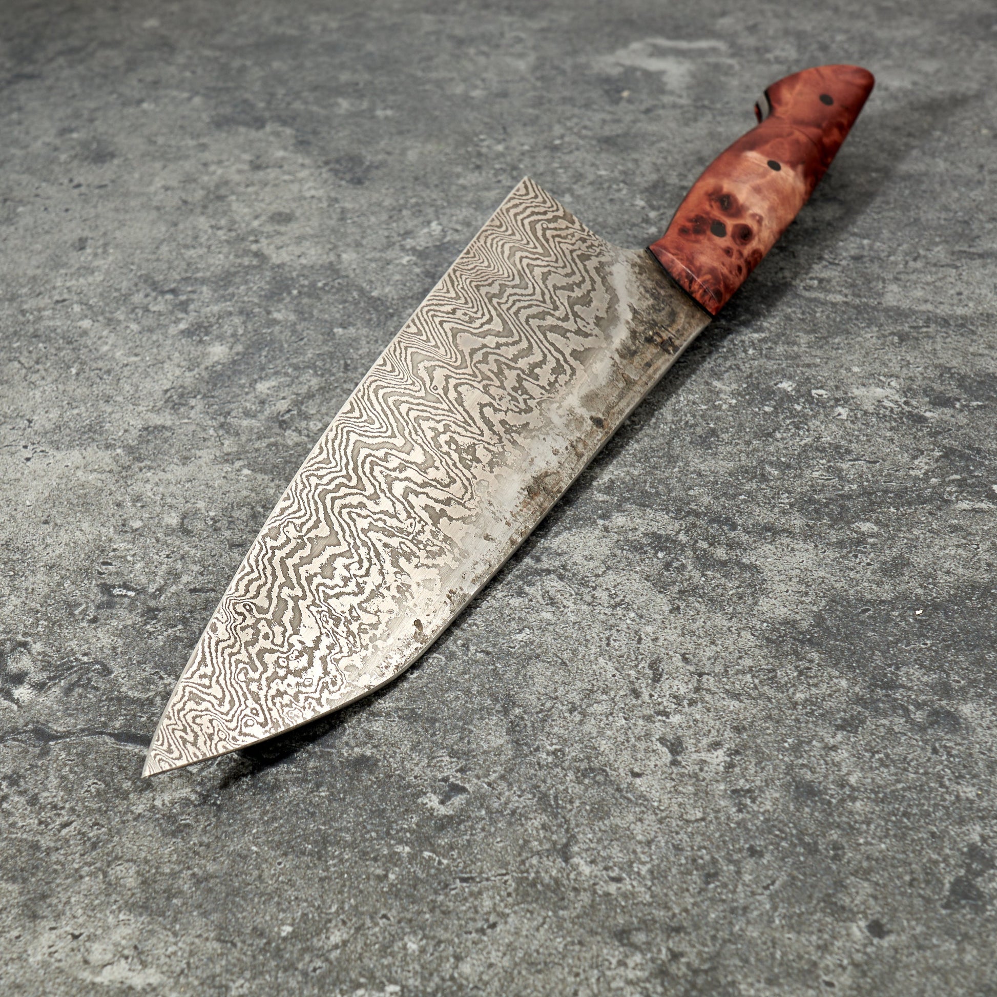 Santoku 190mm 60 layer Damascus Full Tang – handle detail