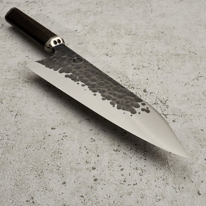 Santoku 210mm 'Denty' KU Bog Oak & Stainless – handle detail